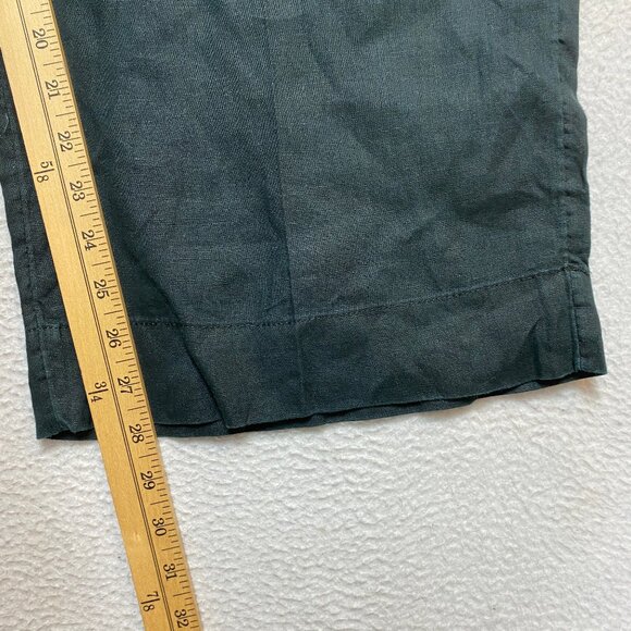 Joie Wide Leg Pants Womens L Black 100% Linen Cropped Elastic Waist Drawstring - Picture 5 of 7